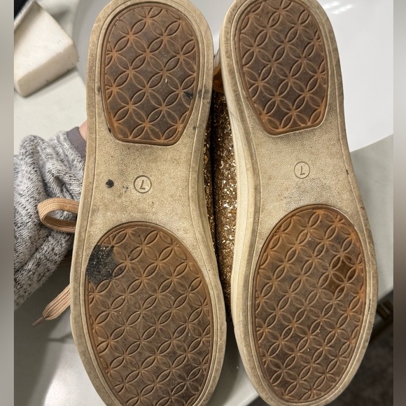 Rose Gold Glitter Lace Up Sneaker - Picture 9 of 14